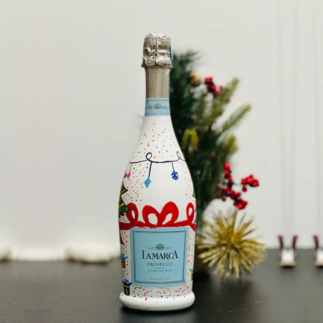 Christmas Special Hand Painted La Marca Prosecco