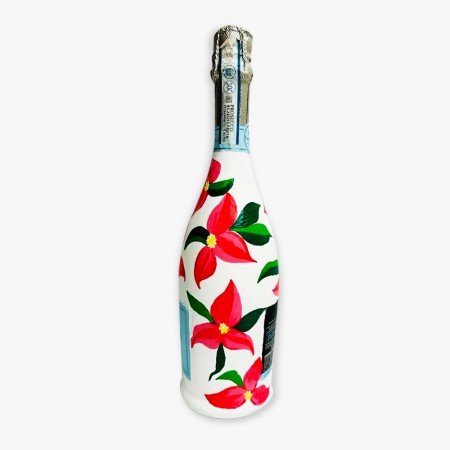 Hand-Painted Floral La Marca Bottle