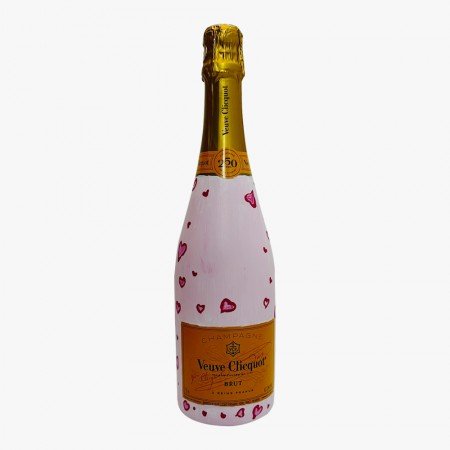 Heart Painted Veuve Clicquot Bottle