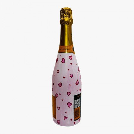 Heart Painted Veuve Clicquot Bottle