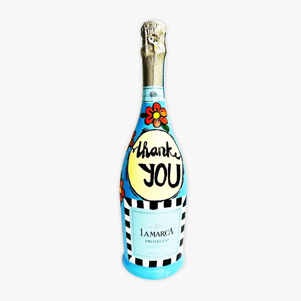 Champagne Painted Bottle