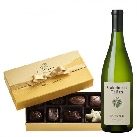 Cakebread Cellars Chardonnay Wine And Godiva 8 PC Gift Box 