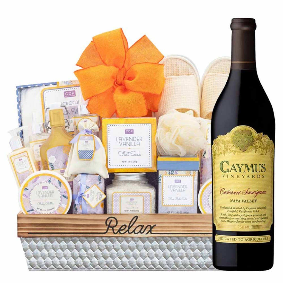 Caymus Cabernet Sauvignon Wine & Spa Gift Basket- Buy Now