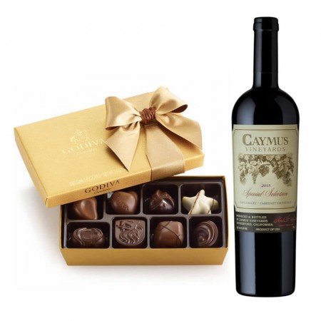 Caymus Special Selection 2019 And Godiva 8 Pc Chocolate Box