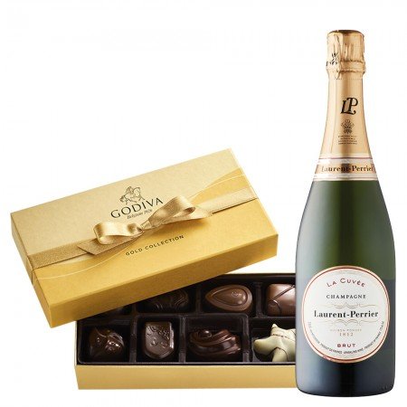 Laurent-Perrier La Cuvée And Godiva 8 Pc Chocolate Box