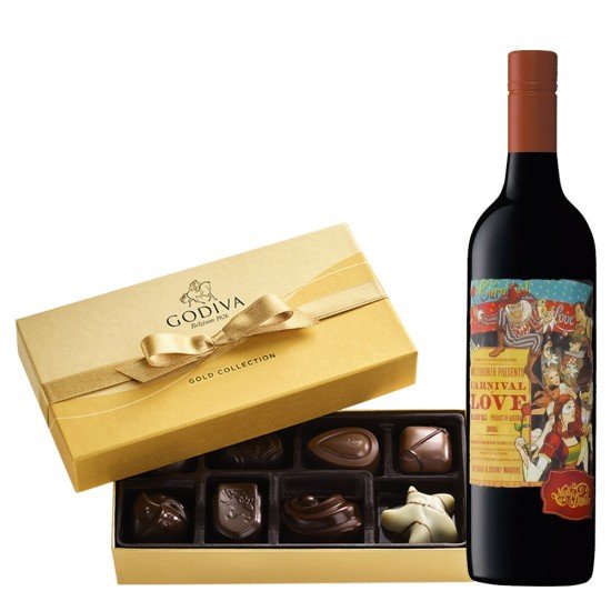 Mollydooker Carnival of Love Shiraz Wine And Godiva Gift Box