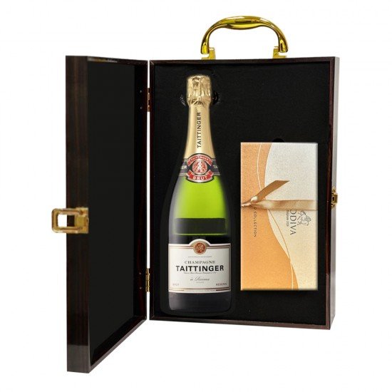 Taittinger champagne and Godiva 8 pc 