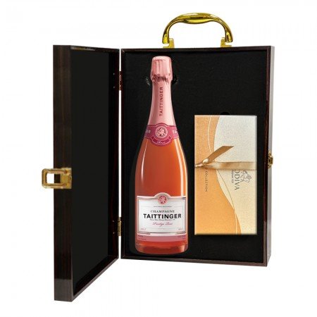 Taittinger Brut Prestige Rose With Godiva 8 Pc