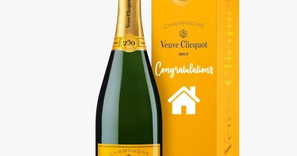 Veuve Clicquot Brut w/Custom Engraved Champagne Box