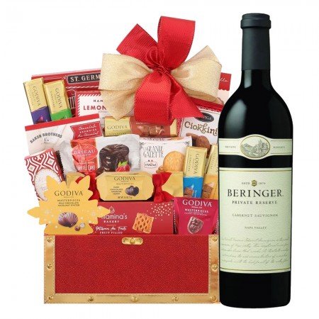 Beringer Private Reserve Napa Valley Wine And Godiva Gift Basket