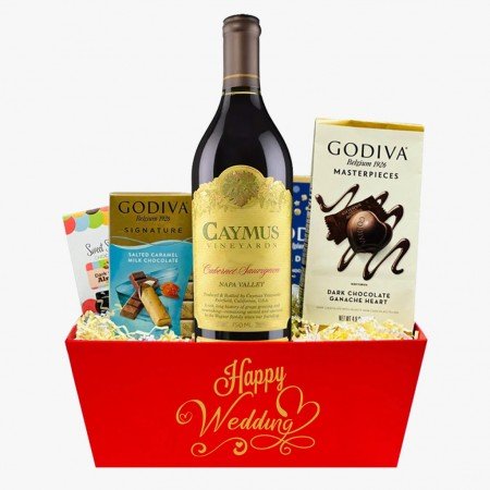 Wedding Celebration Caymus Wine Gift Basket