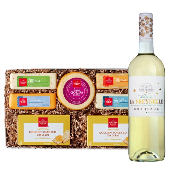 Chateau La Freynelle Bordeaux Blanc Wine And Cheese Gift Set