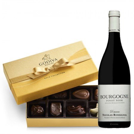 Domaine Nicolas Rossignol Bourgogne Pinot Noir And Godiva Gift Set