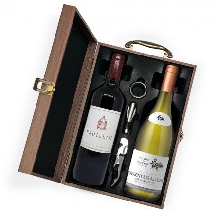 French Red And White Wine Wooden Gift Box - Buy Online