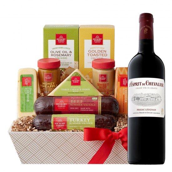 L'Esprit De Chevalier Pessac-Léognan Red Wine & Hickory Cheese Gift Basket