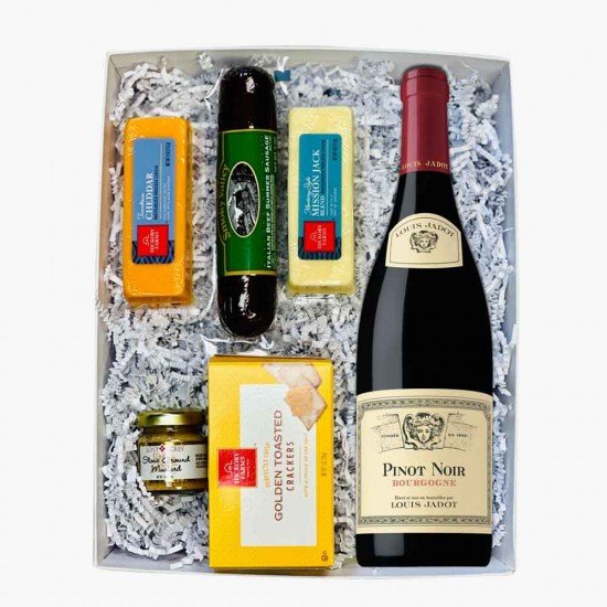 Louis Jadot Bourgogne Pinot Noir Wine And Cheese Gift Box