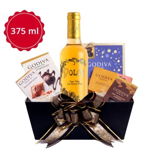 Mini Dolce Napa Valley Late Harvest Wine & Godiva Gift Basket