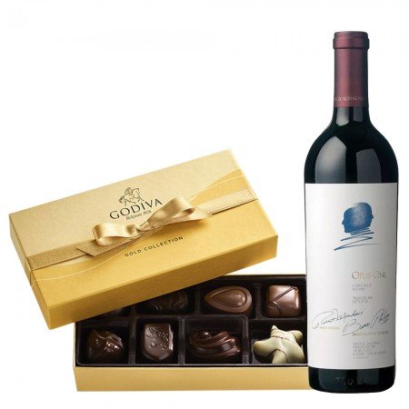 Opus One Napa Valley Red Wine And Godiva 8 Pc Chocolate Gift Set