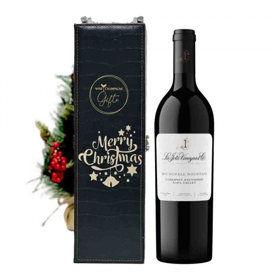 Personalized Merry Christmas  La Jota Howell Mountain Cabernet Sauvignon Wine Gift