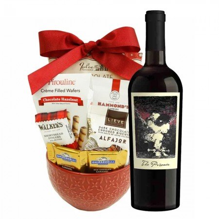 The Prisoner Red Blend And Godiva Gift Basket	