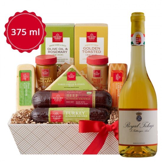 Royal Tokaji Aszu 5 Puttonyos Red Label Wine & Hickory Cheese Gift Basket