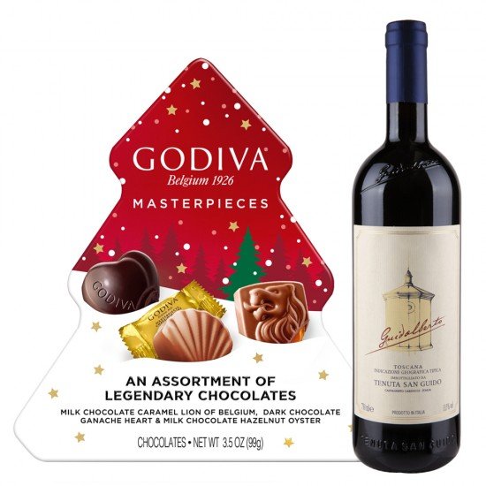 Tenuta San Guido Guidalberto Wine & Godiva 12 Piece Chocolate Box