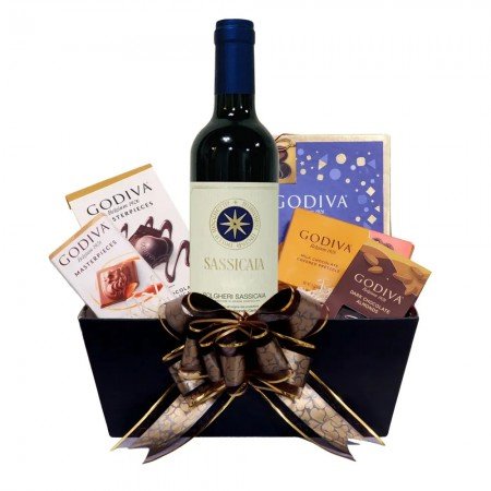 Tenuta San Guido Sassicaia Bolgheri Wine & Godiva Gift Basket