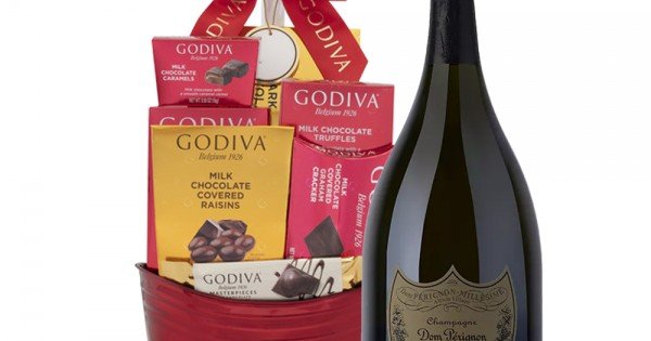 Dom Perignon P2 Vintage with Godiva 8pc Chocolates Box