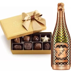 Beau Joie Champagne And Godiva 8 Pc Chocolates Box