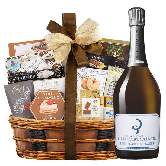 Billecart-Salmon Brut Blanc De Blancs Grand Cru with Bon Appetit Gourmet Gift Basket