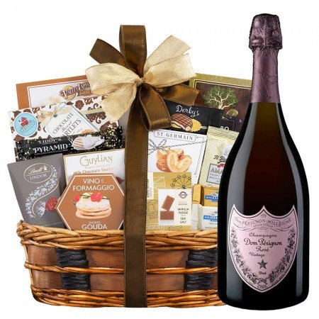 Dom Perignon Rose Champagne with Bon Appetit Gift Basket