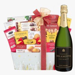 Delamotte Champagne And Godiva Gift Basket