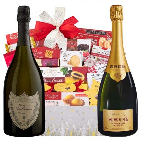  Dom Perignon, Krug Champagne and Godiva Gift Basket