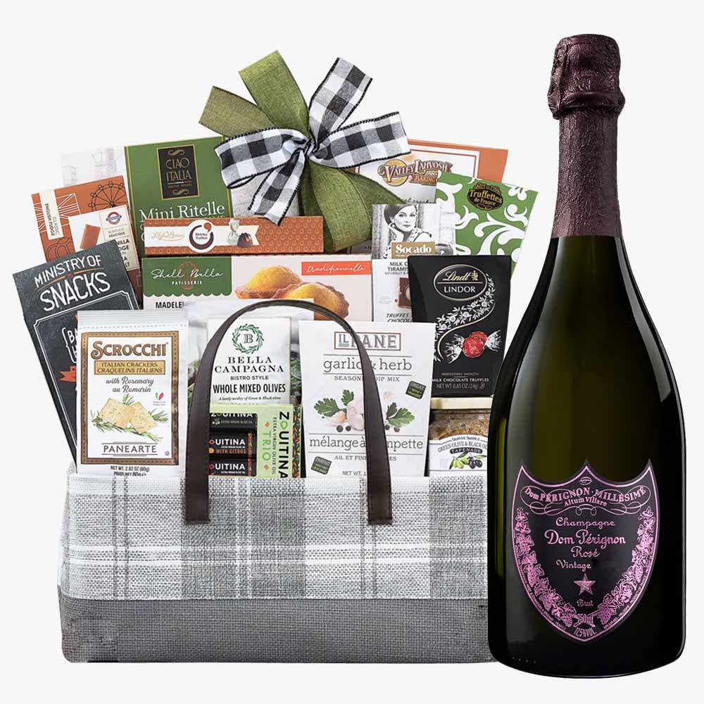 Dom Perignon Rose Gourmet Delight Gift Basket