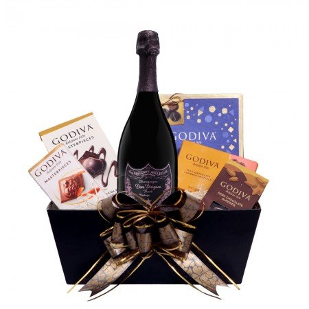 Dom Perignon Rose Champagne with Godiva Basket