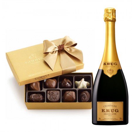 Krug Grande Cuvée Champagne & Godiva 8pc Chocolate