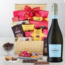 La Marca Prosecco Sparkling Wine And Golden Godiva Gift Basket
