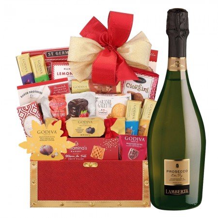 Lamberti Prosecco And Golden Gift Basket