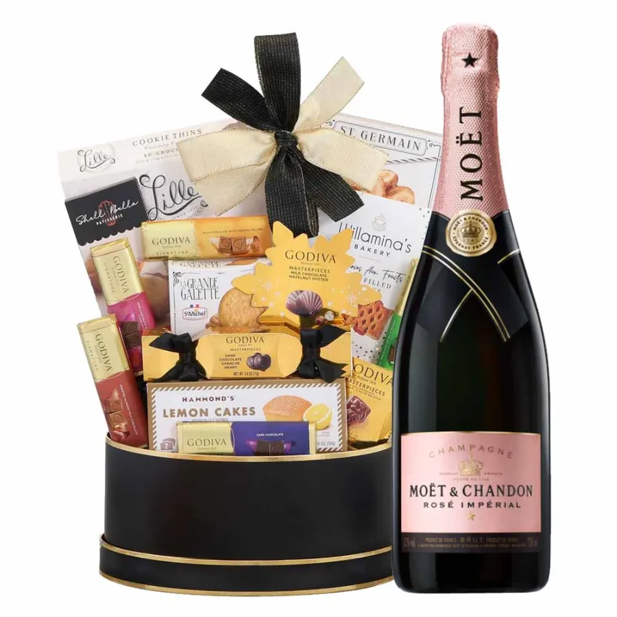 Moet & Chandon Rose Imperial Champagne Gift Basket