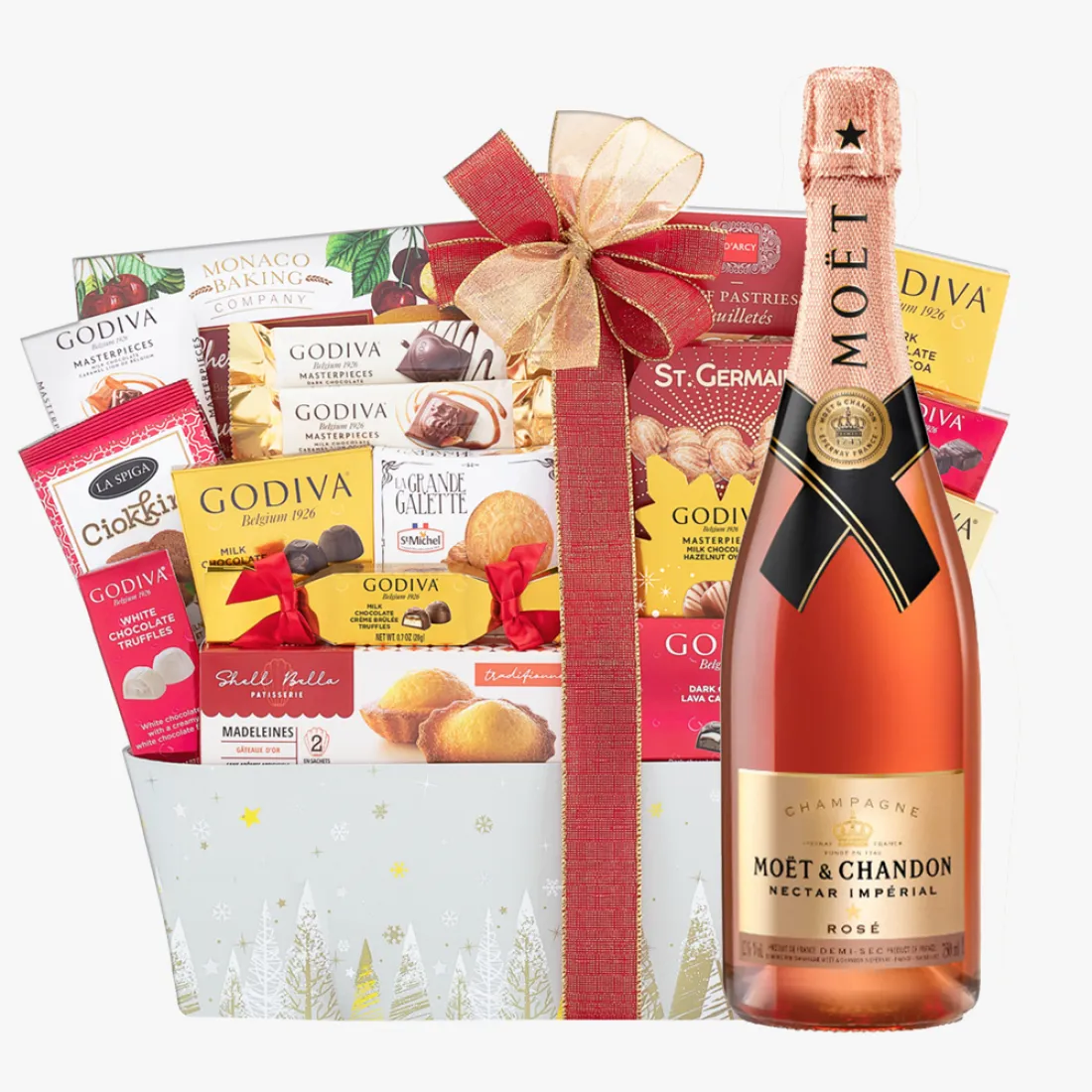 Moet & Chandon Nectar Imperial Rose Assorted Godiva Basket