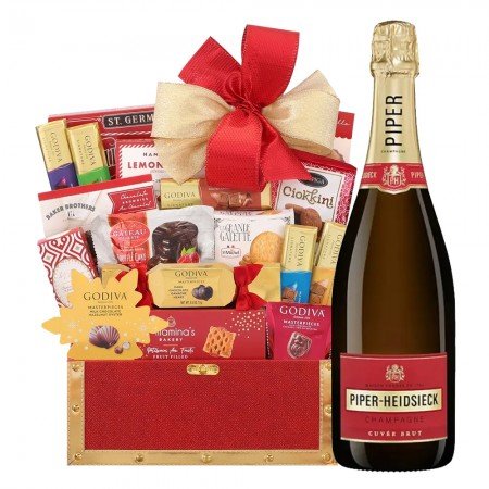 Piper Heidsieck Brut Champagne And Golden Gift Basket