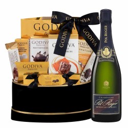 Pol Roger Cuvée Sir Winston Churchill And Godiva Black Gift Basket