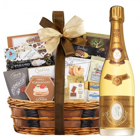 Louis Roederer Cristal Champagne And Bon Appetit Gourmet Gift Basket 