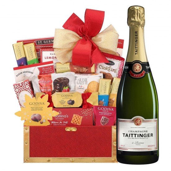 Taittinger Brut La Francaise And Golden Gift Basket