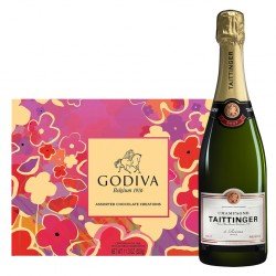 Taittinger Champagne And 26 PC Godiva Gift Set