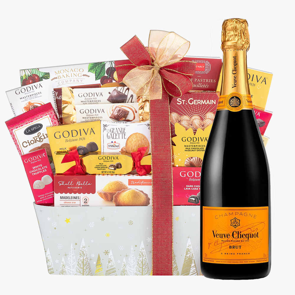 Champagne Veuve Clicquot & 2 Glasses - Delivery in Germany by GiftsForEurope