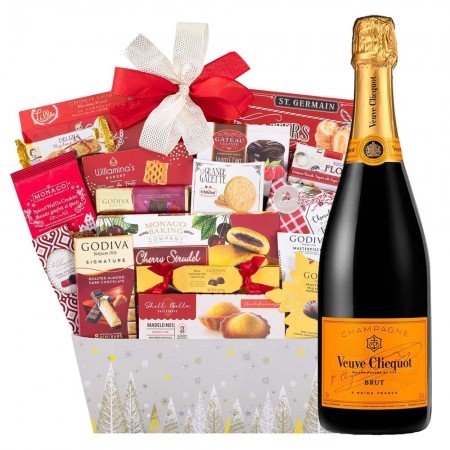 Veuve Clicquot Brut Champagne and Godiva Chocolates Basket