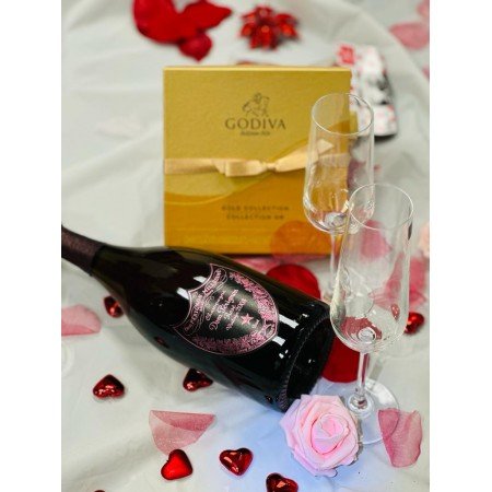 Dom Perignon Rose, Tiffany & Co. Flute & Godiva Chocolate Gift Set