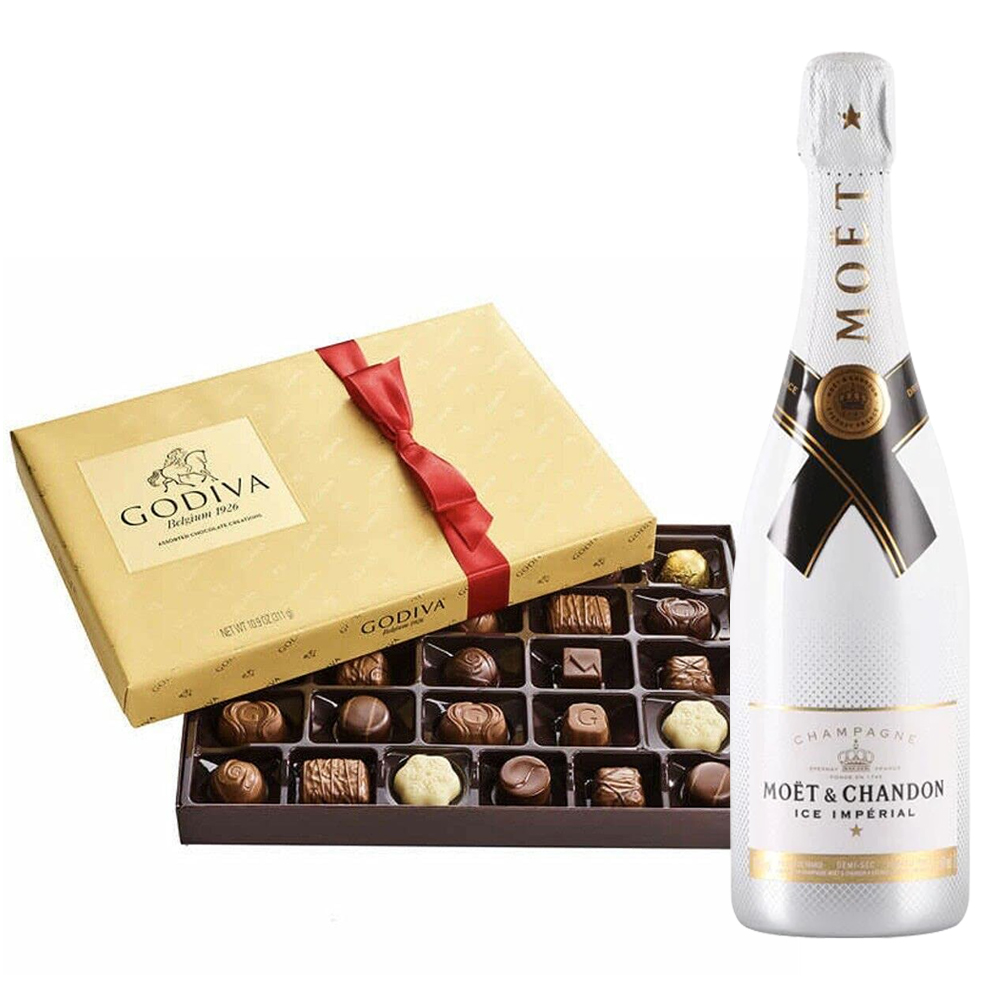 Moet and Chandon Ice Imperial and Godiva Chocolate Box - Gift Set