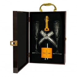 Mr and Mrs Champagne Flutes with Veuve Clicquot